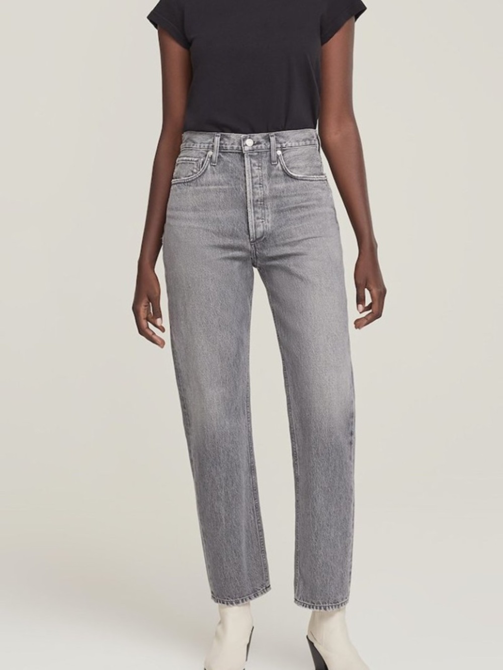 AGOLDE 90s Pinch Waist High Rise Straight Jeans Narrative Grey A154-1207 Size 31